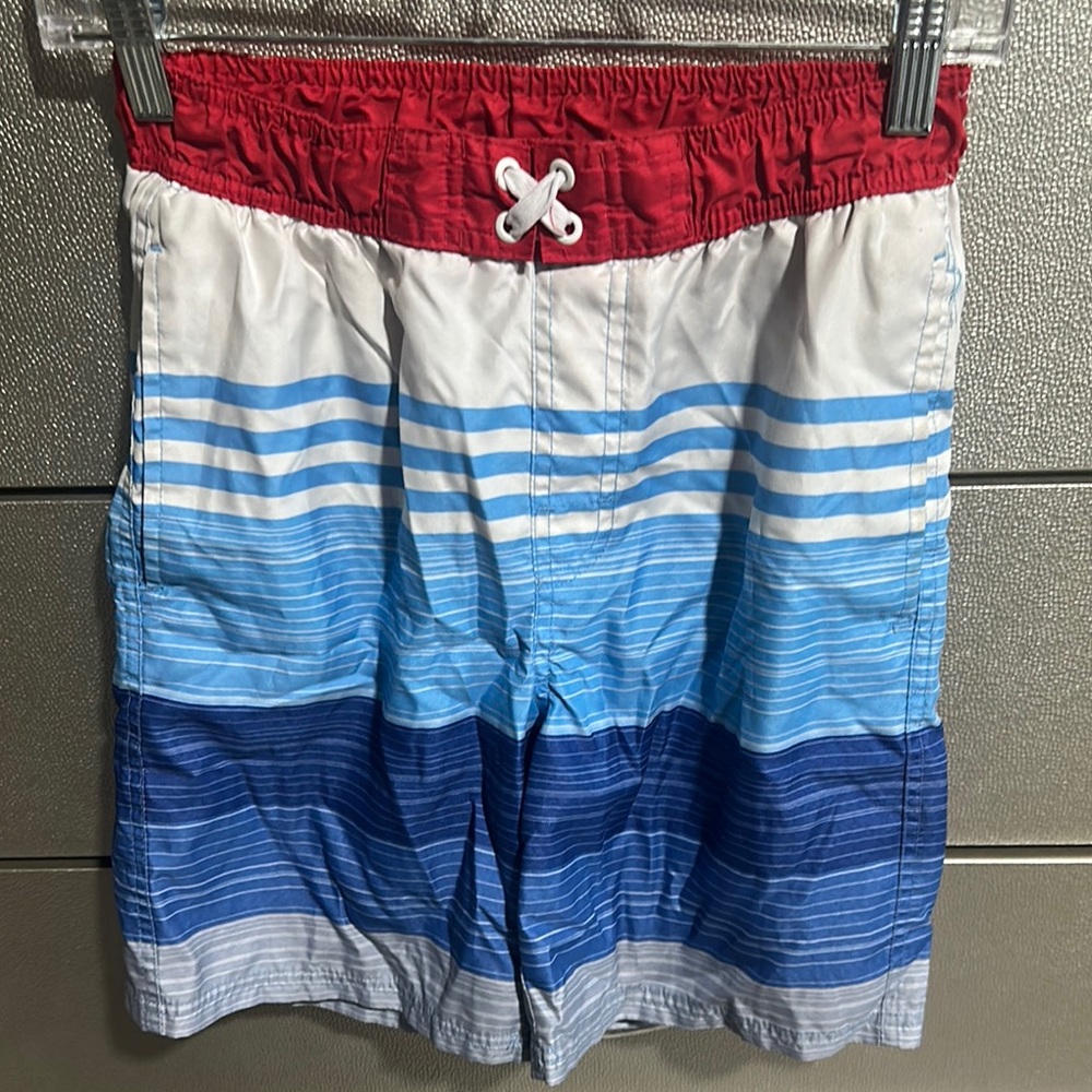 Gently Used Revolution Kids Swim Trunks - Red, White, and Blue